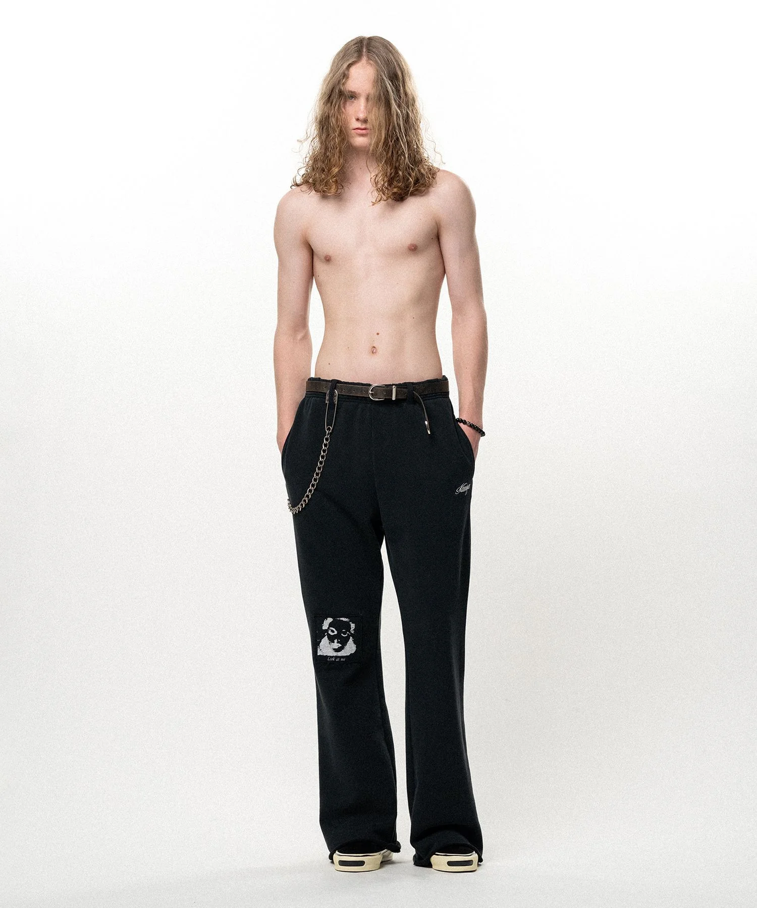 "Girl Patch" Bootcut Sweat Pants - 1