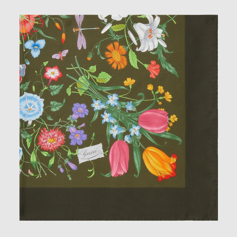 GUCCI Printed silk twill carré outlook