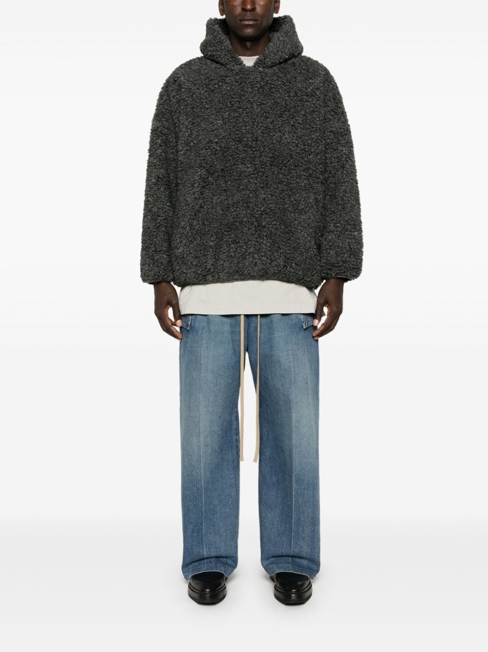 faux-shearling hoodie - 2