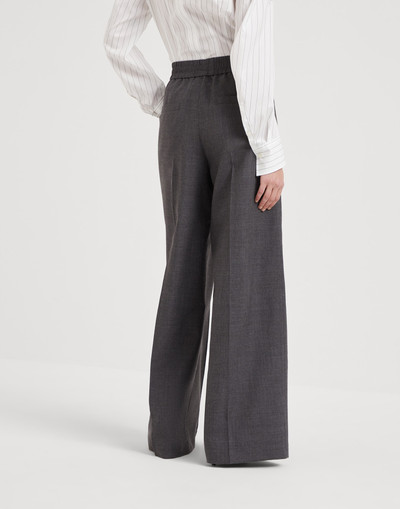 Brunello Cucinelli Virgin wool organza loose track trousers outlook