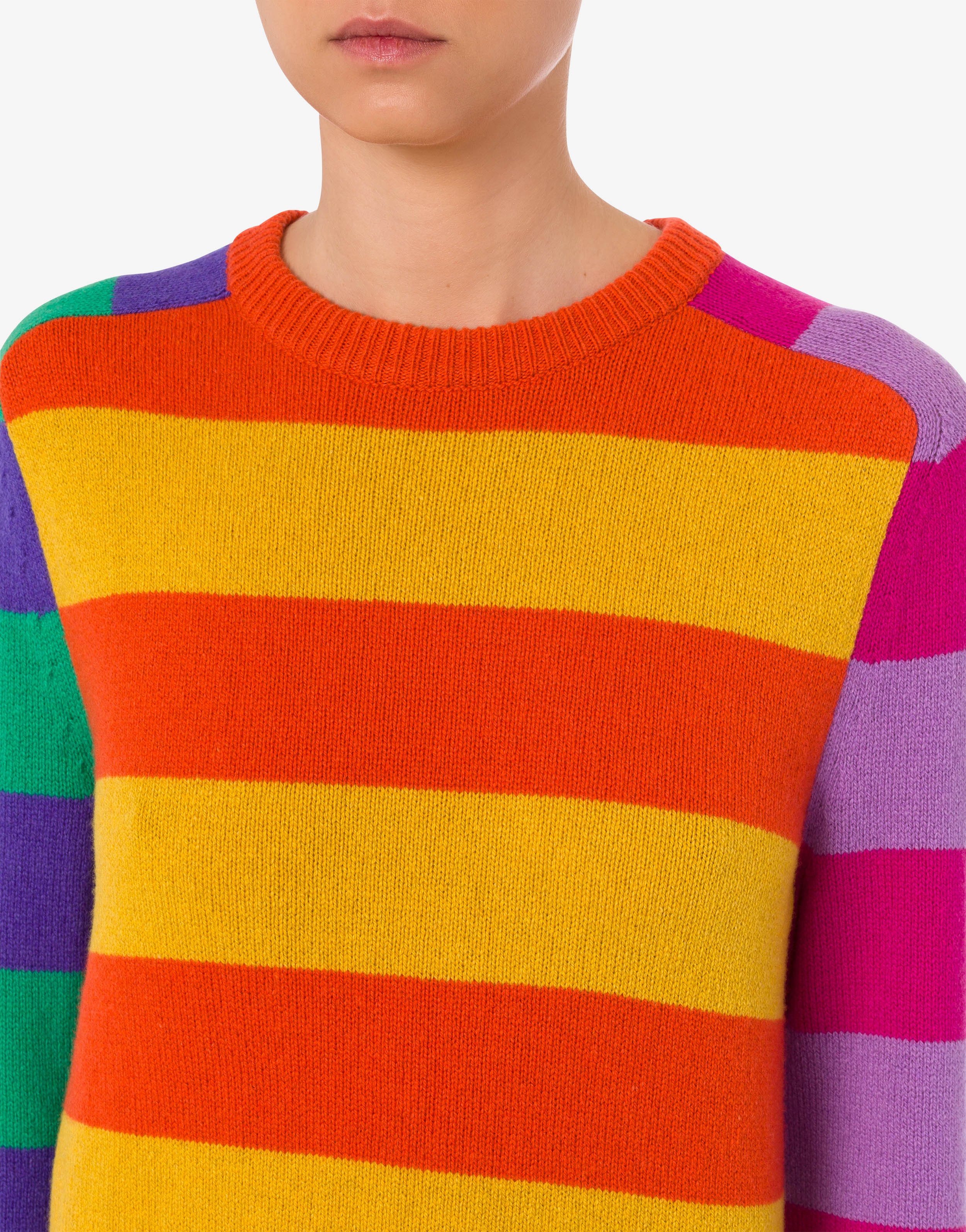 COLOUR BLOCK REGENERATED CASHMERE JUMPER - 4