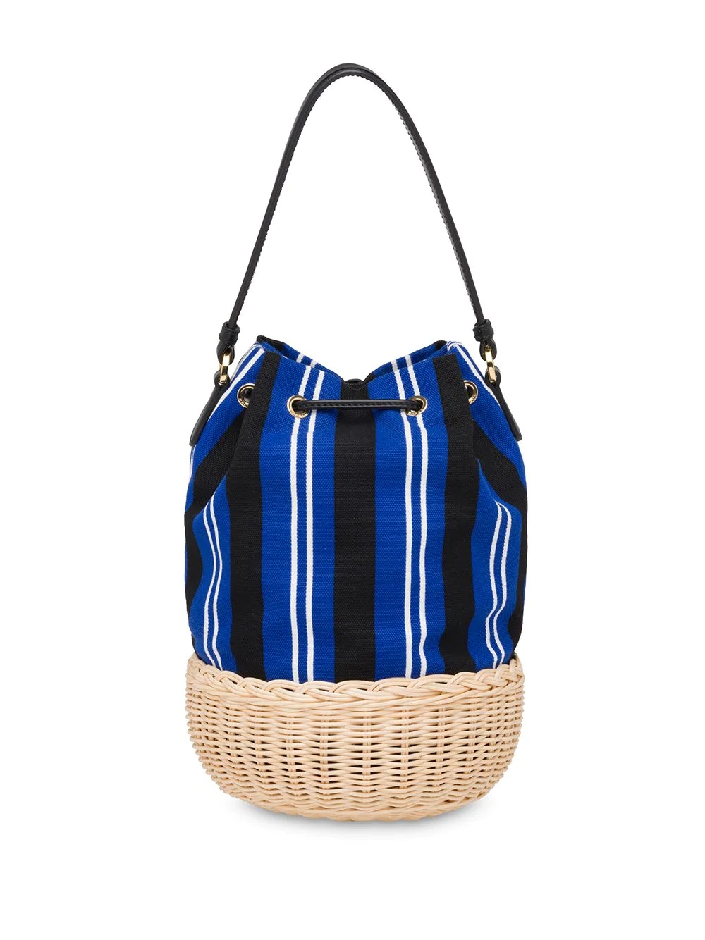 wicker and canvas shoulder bag - 3