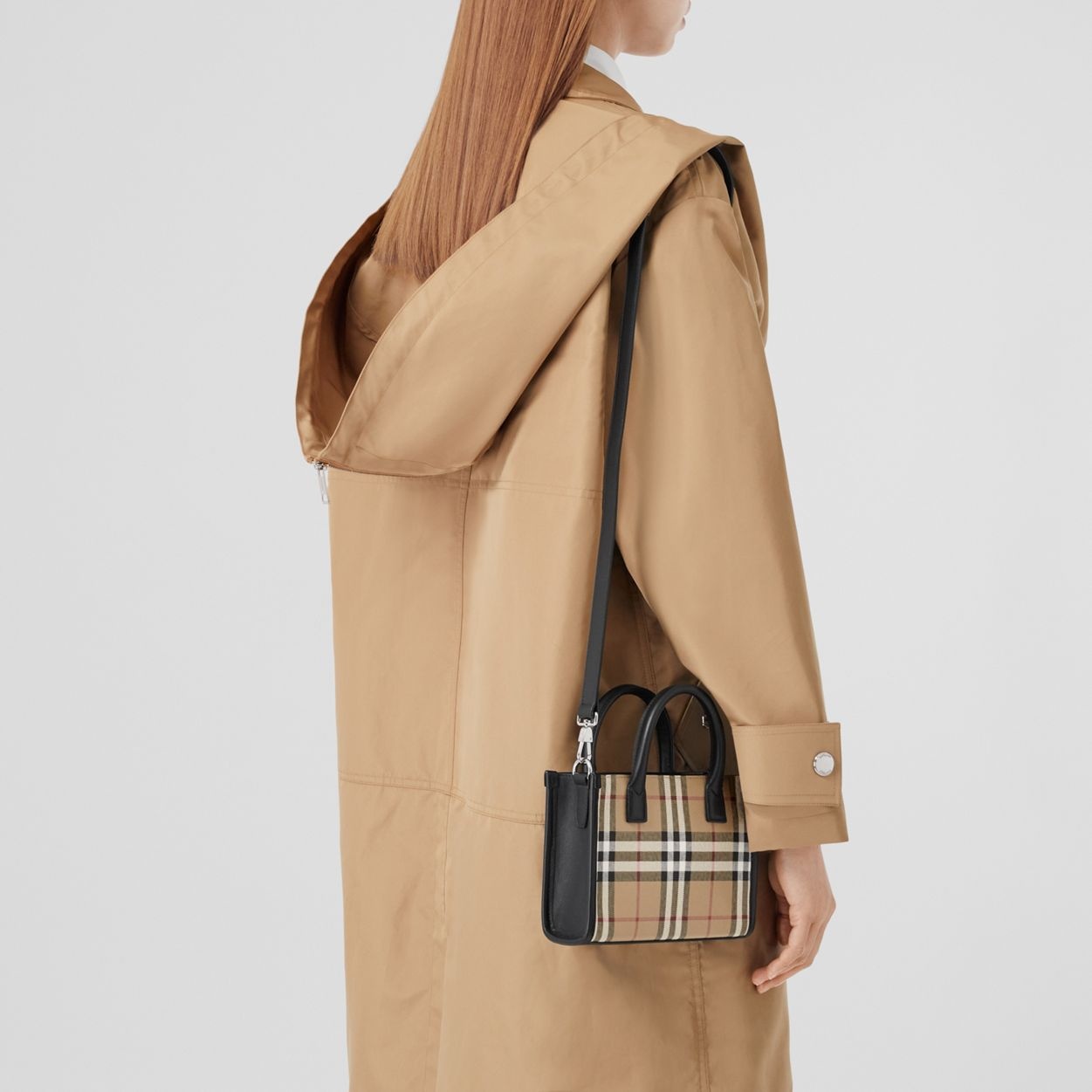 Mini Vintage Check and Leather Tote - 12