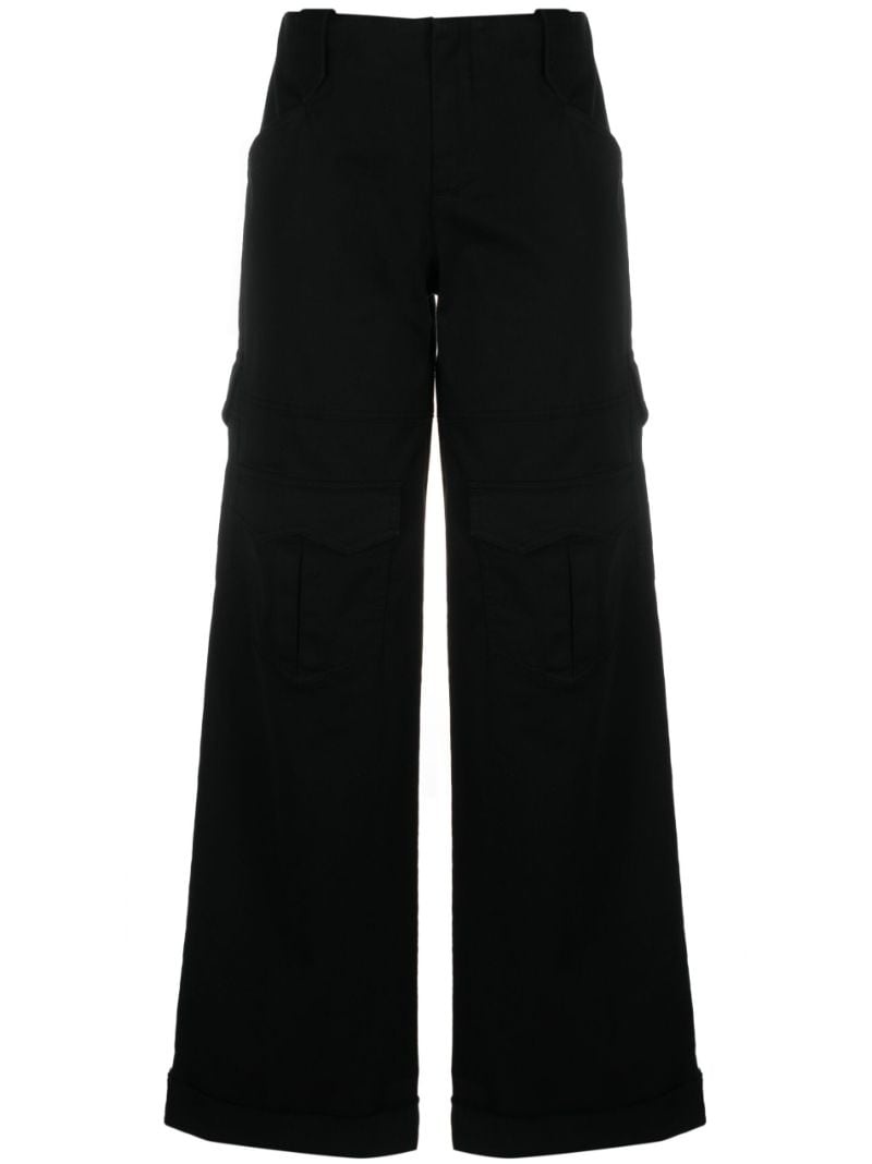 wide-leg cargo trousers - 1