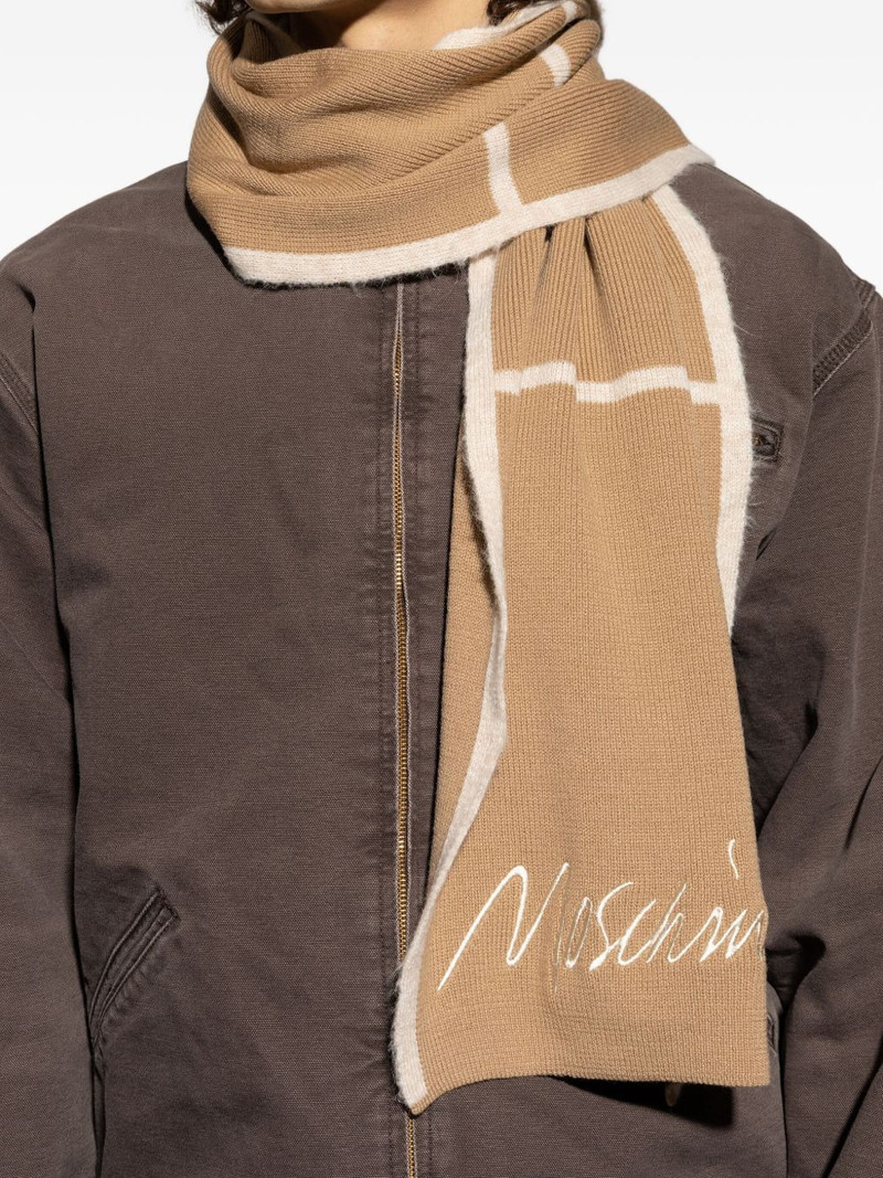 logo-embroidered panelled scarf 5