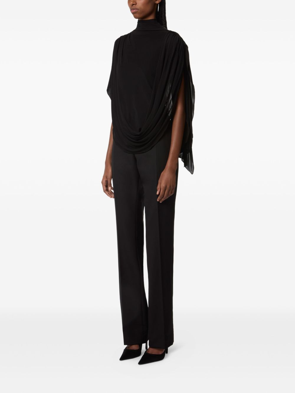 high-neck draped top - 3