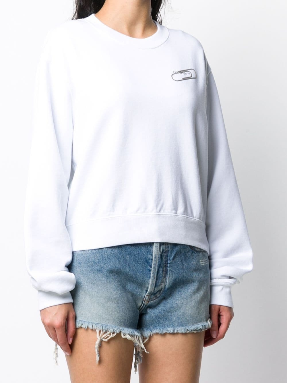 paper-clip cropped sweatshirt - 3