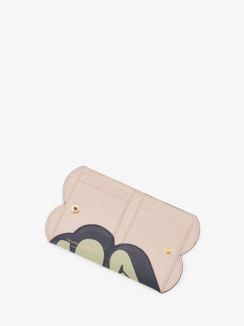 Seal Logo Card Wallet in Sage/navy - 3
