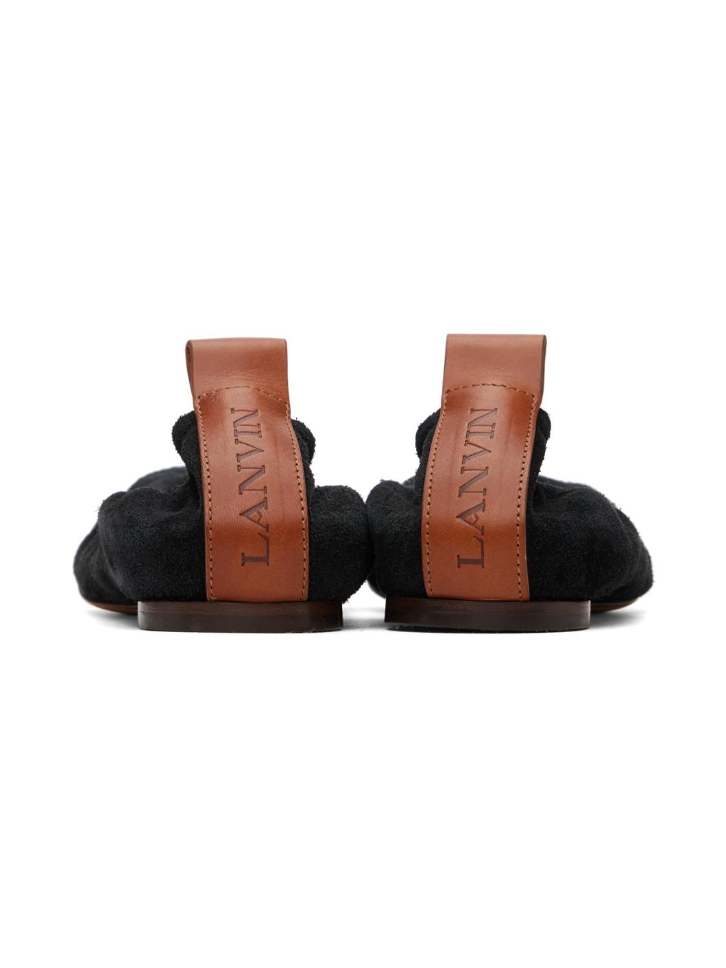 Black Suede Ballerina Flats - 2