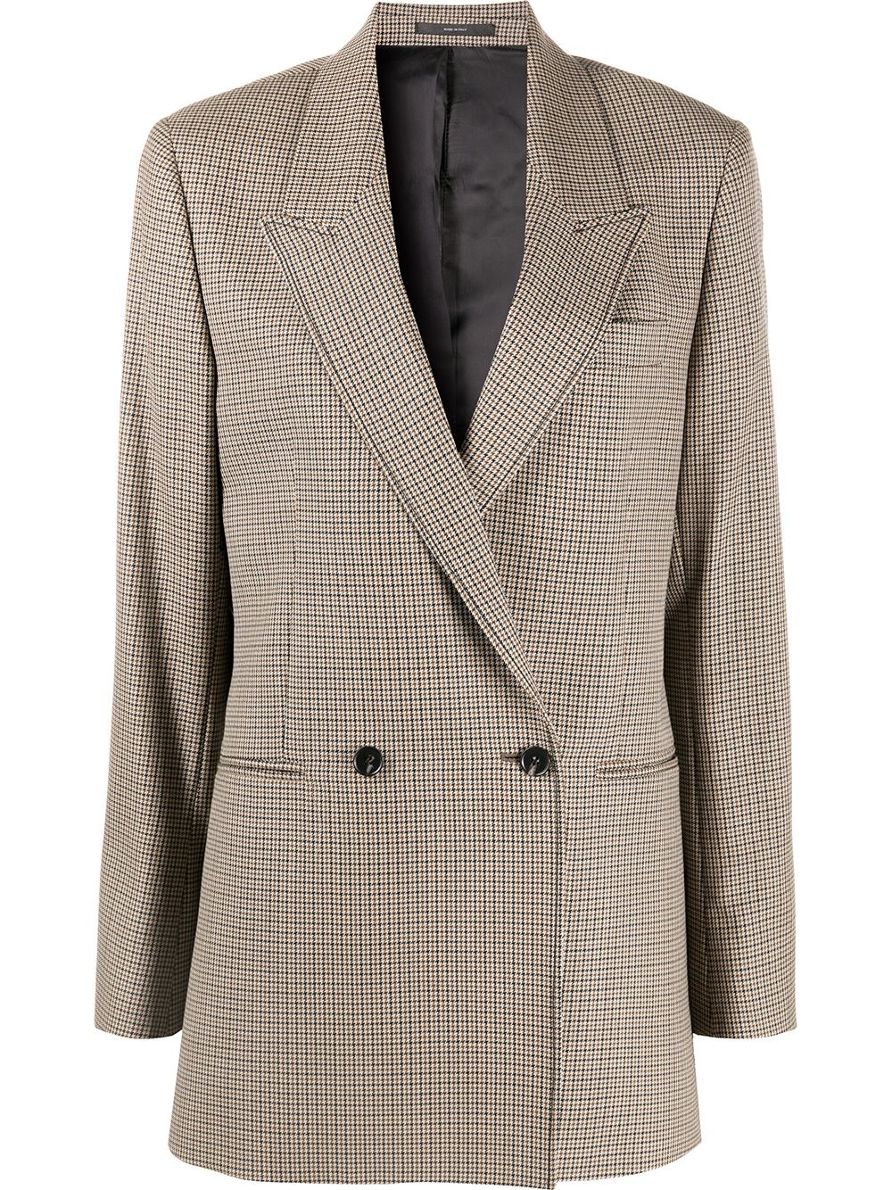 double breasted houndstooth blazer - 1