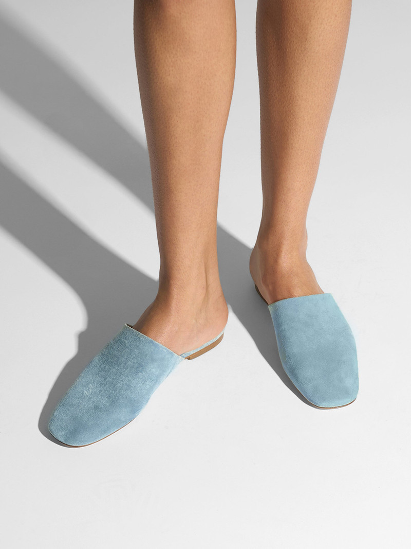 Aeyde Rega Suede Round-Toe Mules outlook