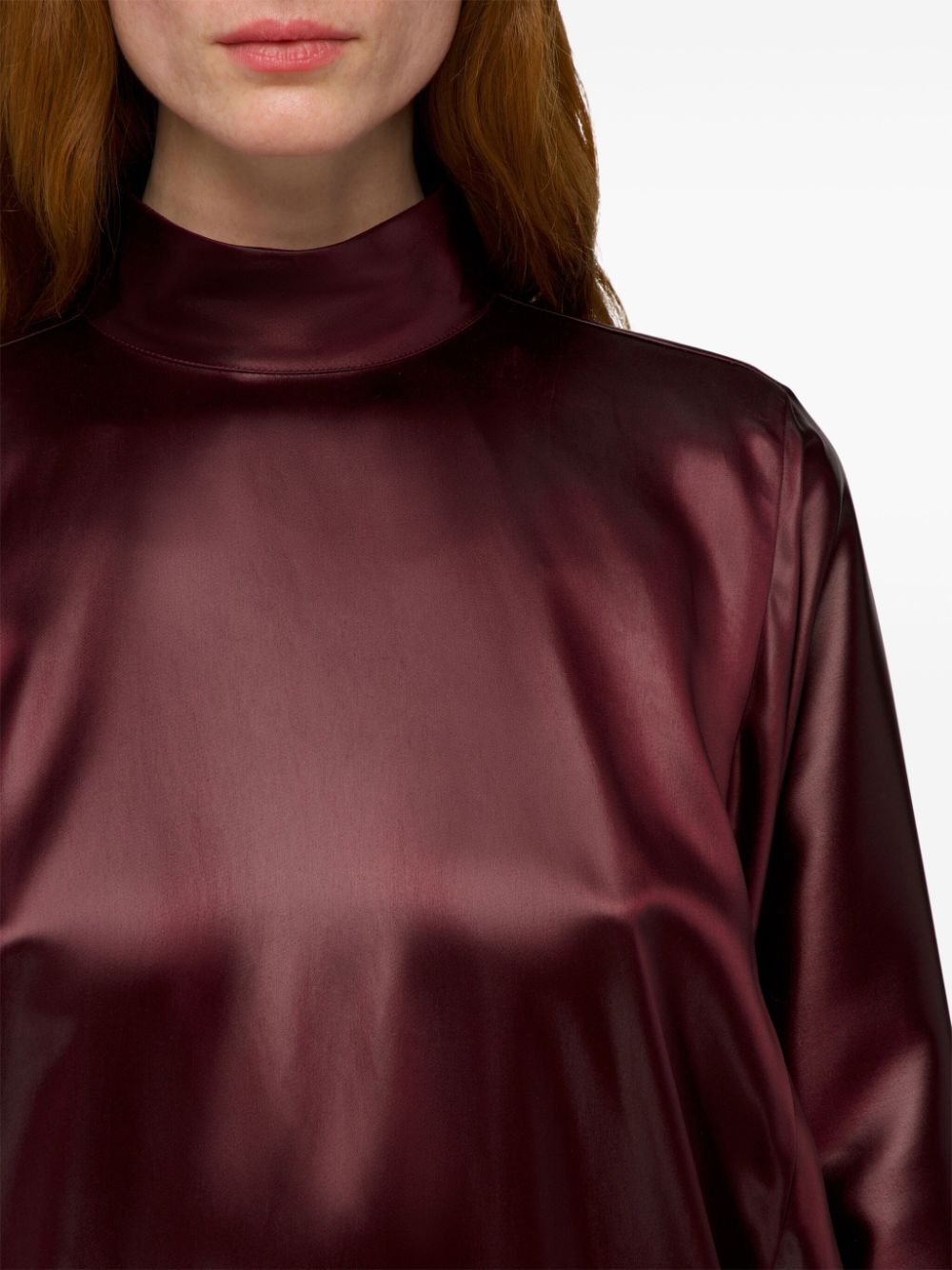satin high-neck dress - 4