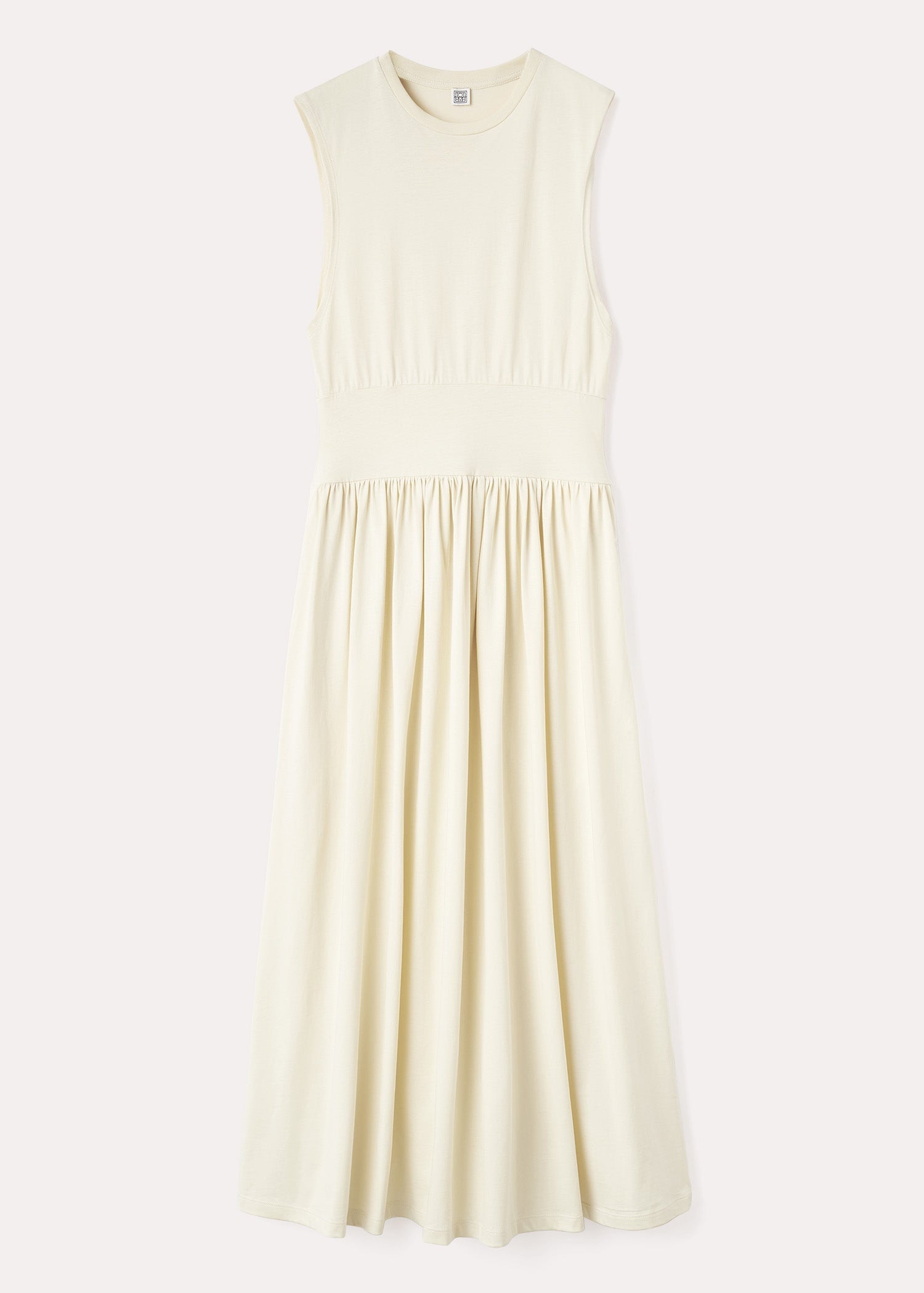 TOTEME｜DRESSES (Sleeveless Cotton T-Shirt Dress (242-WR Sleeveless cotton tee dress off white – TOTEME