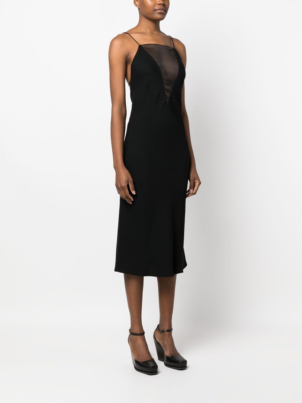 compact silk crepe midi dress - 3