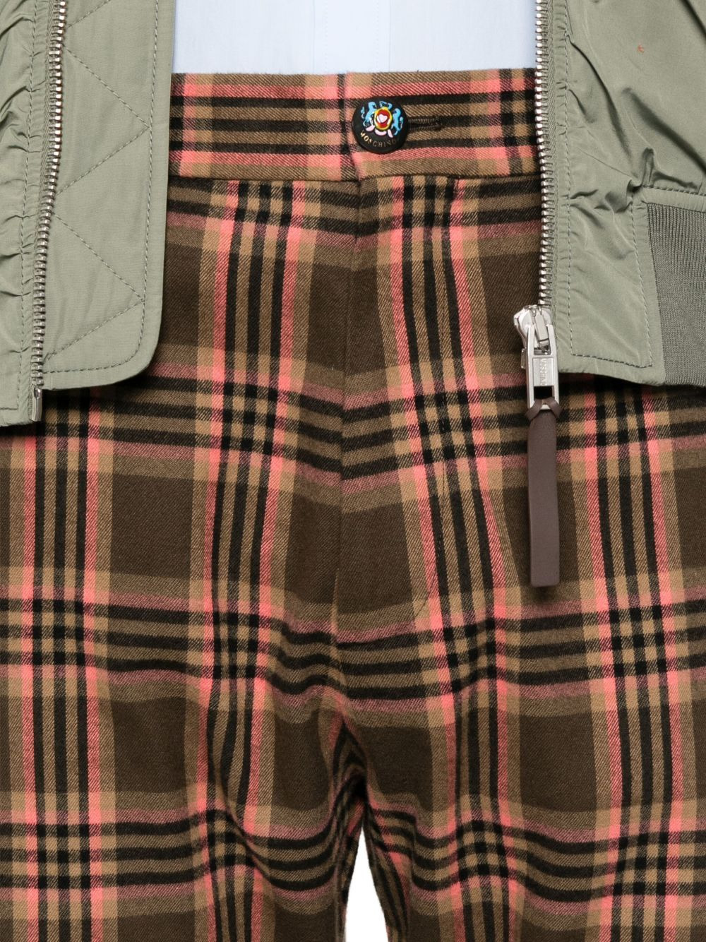 checked-pattern trousers - 5