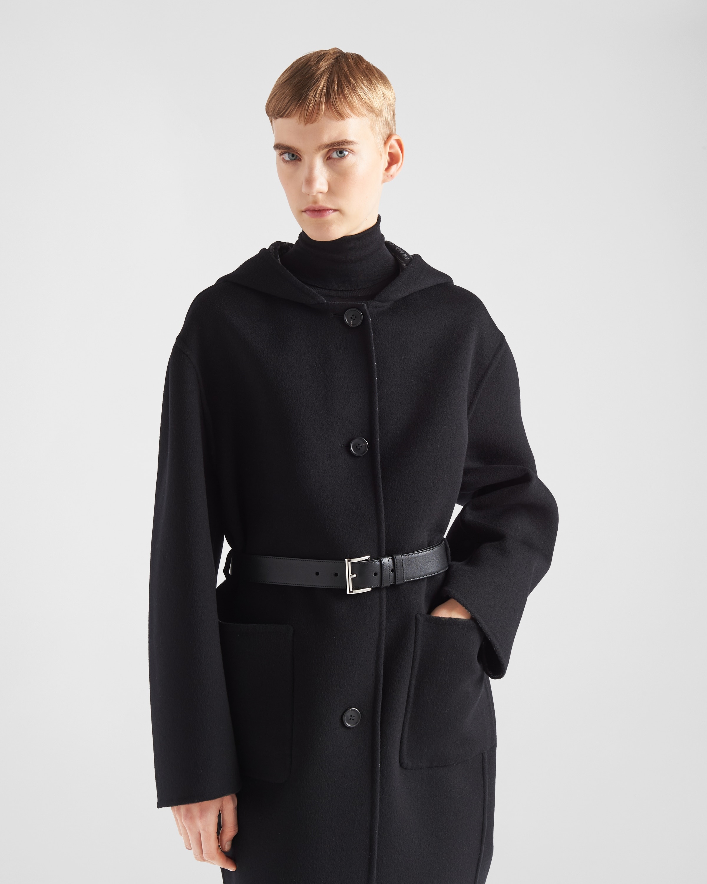 Single-breasted double wool coat - 4