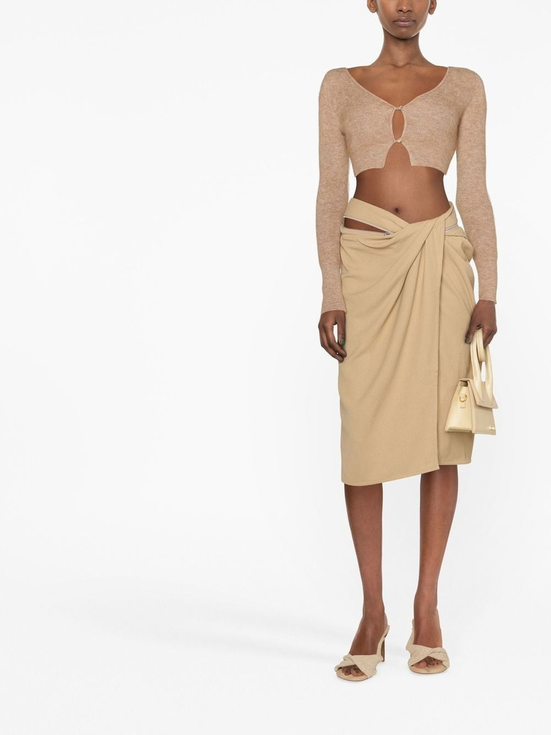JACQUEMUS Bodri gathered midi skirt outlook