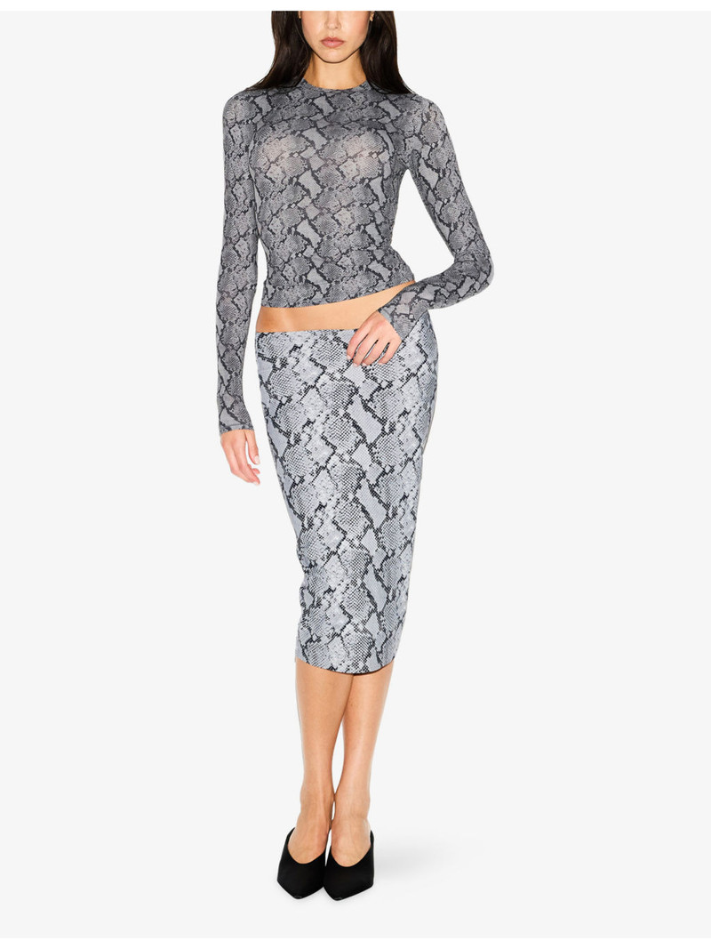 SKIMS Fits Everybody Snake-Print Stretch-Jersey T-Shirt outlook