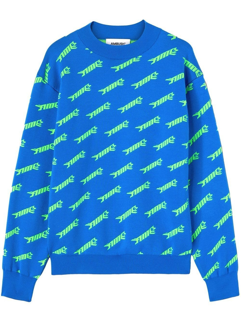 logo-intarsia crew-neck jumper 1