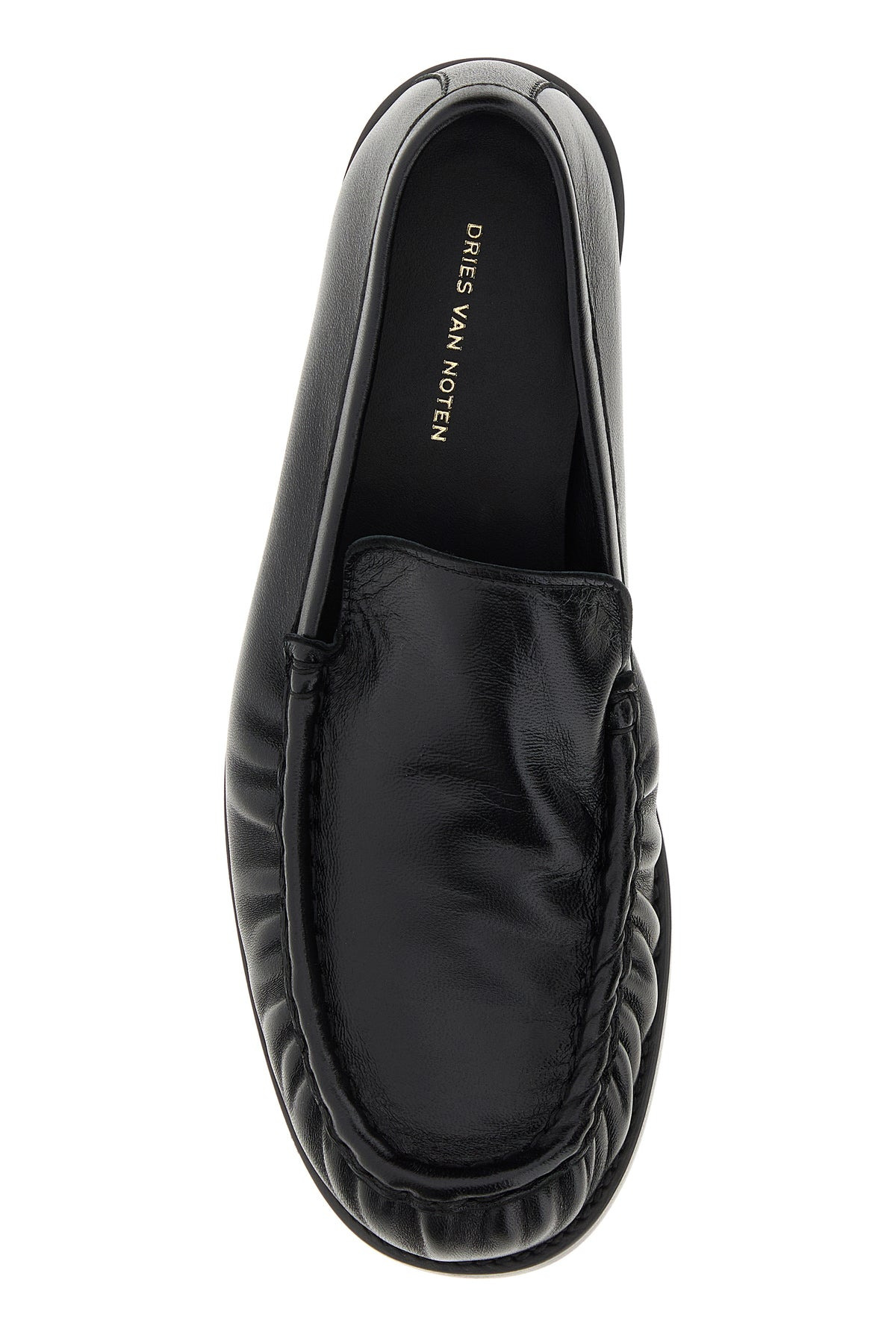 Black leather loafers - 4
