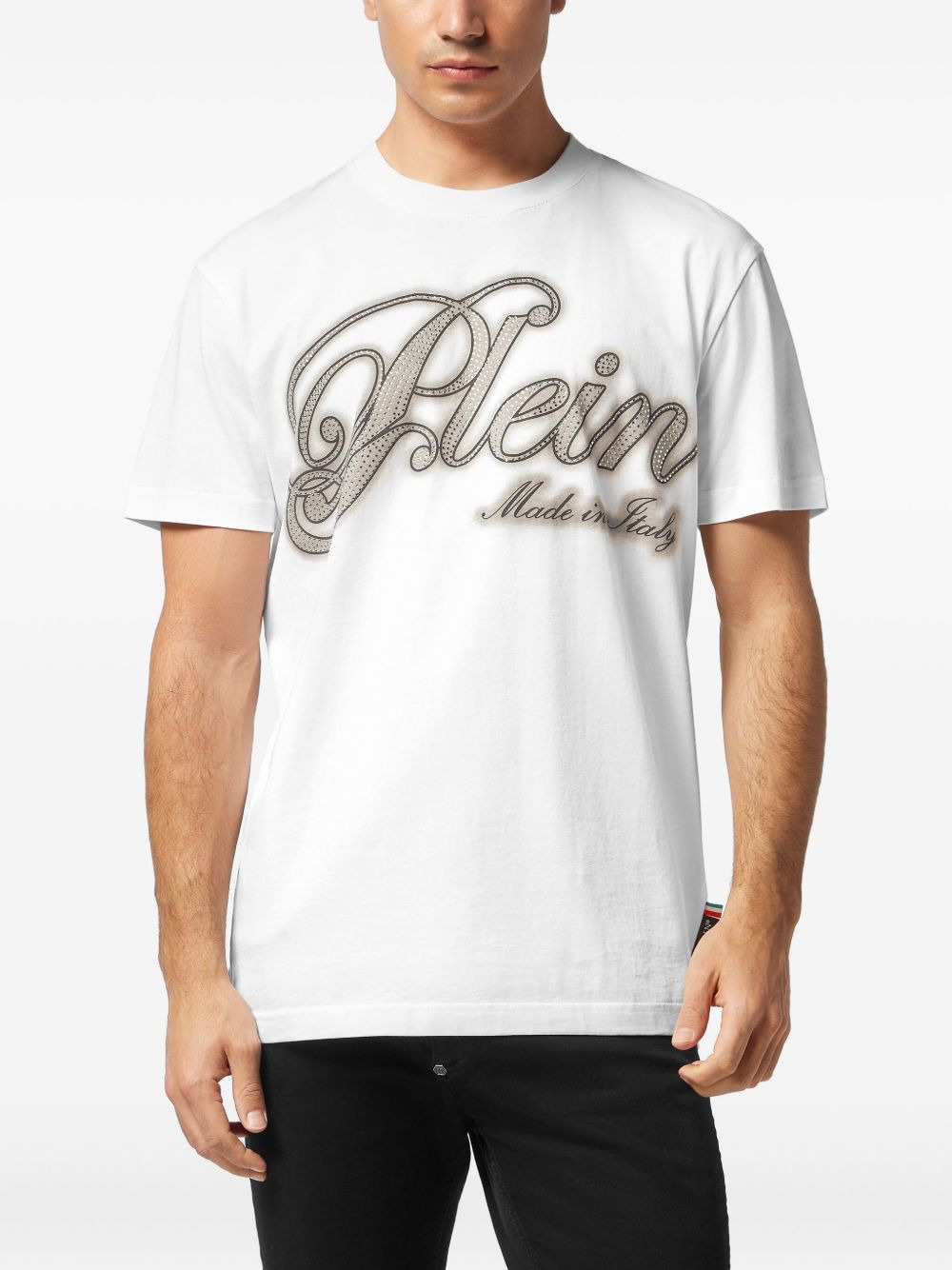 strass-embellished cotton T-shirt - 2