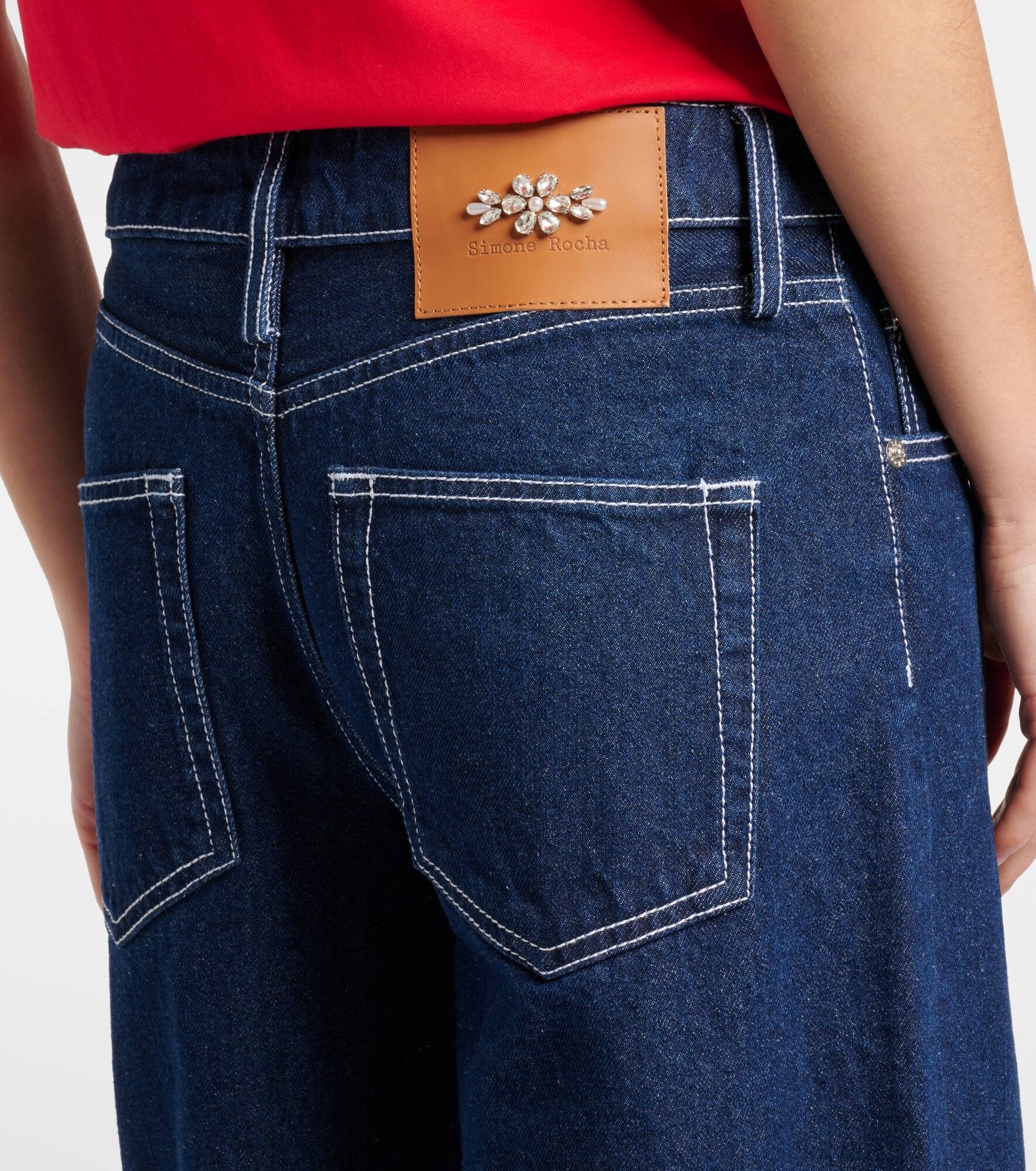 Crystal-embellished straight jeans - 6