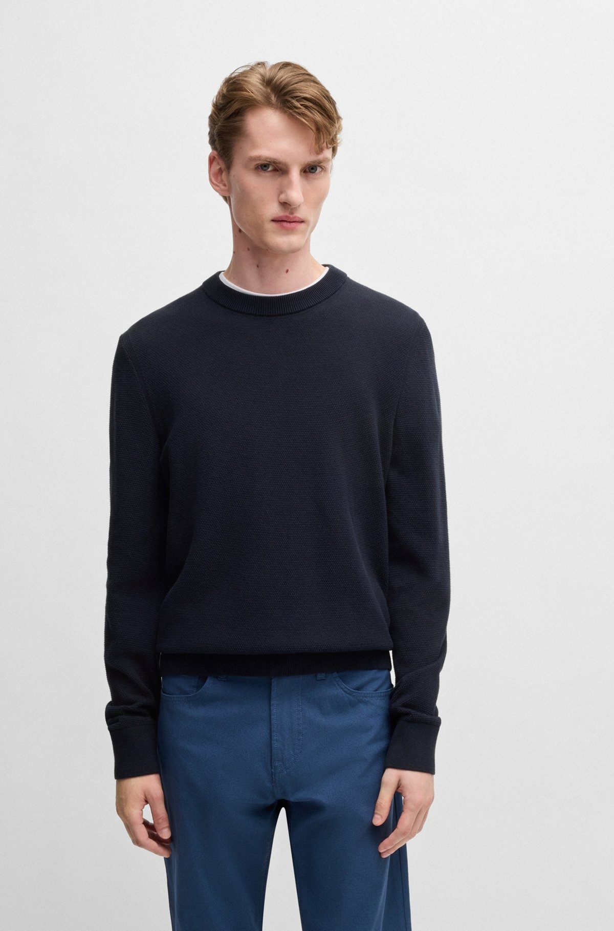 MICRO-STRUCTURED SWEATER IN COTTON - 2