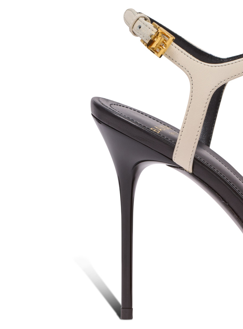 Sync leather sandals with heel 7