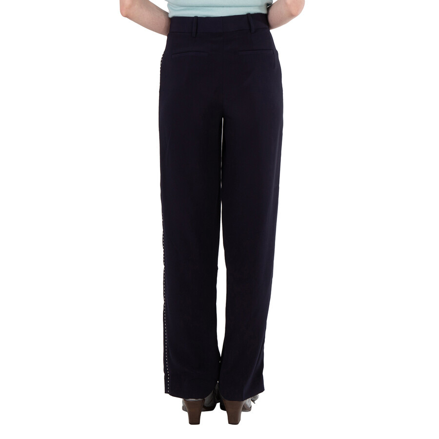 Victoria Beckham Ladies Midnight Slim Front Pleat Pants - 6