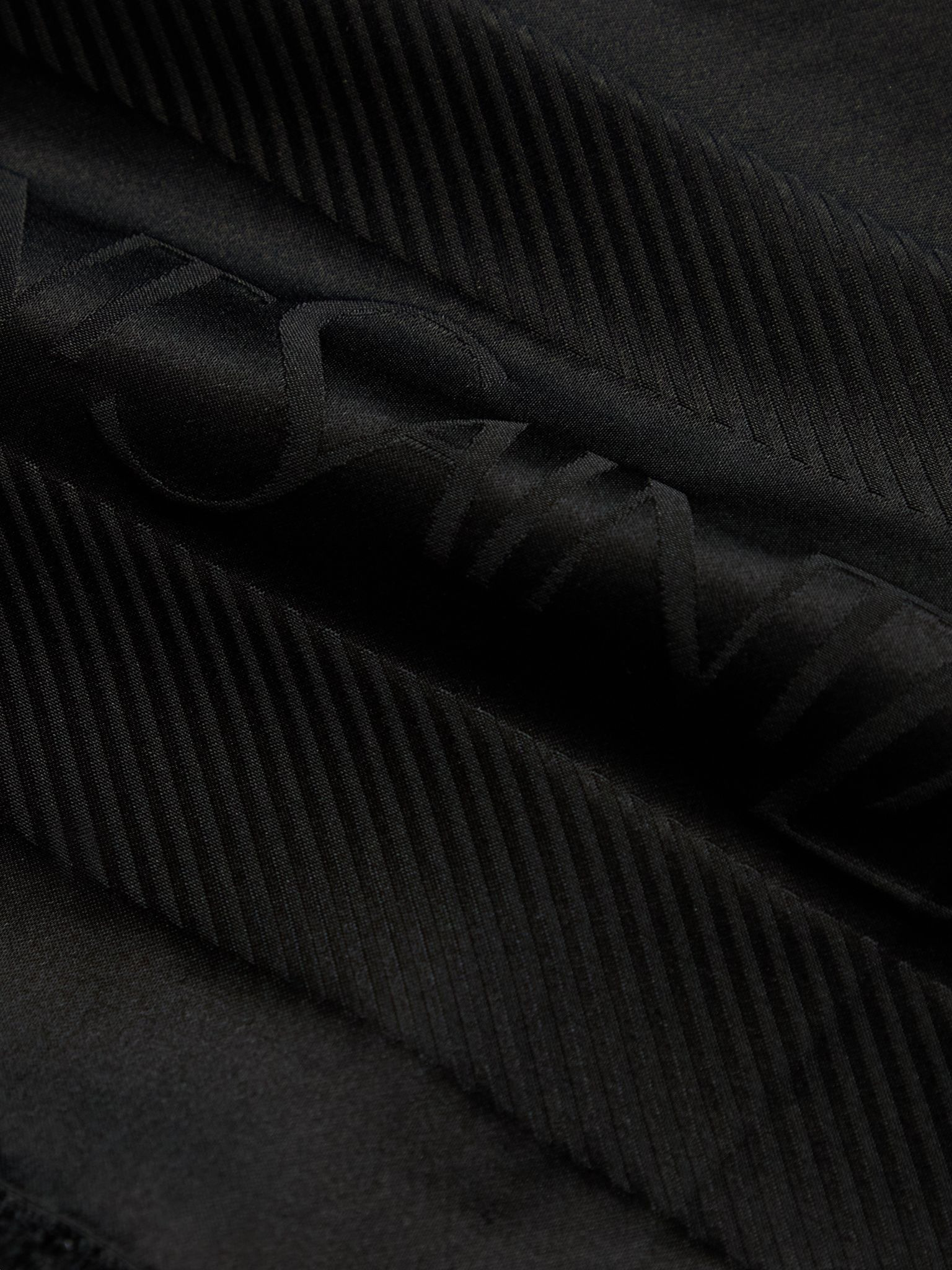 Logo-Jacquard Silk-Satin Scarf Black - 3