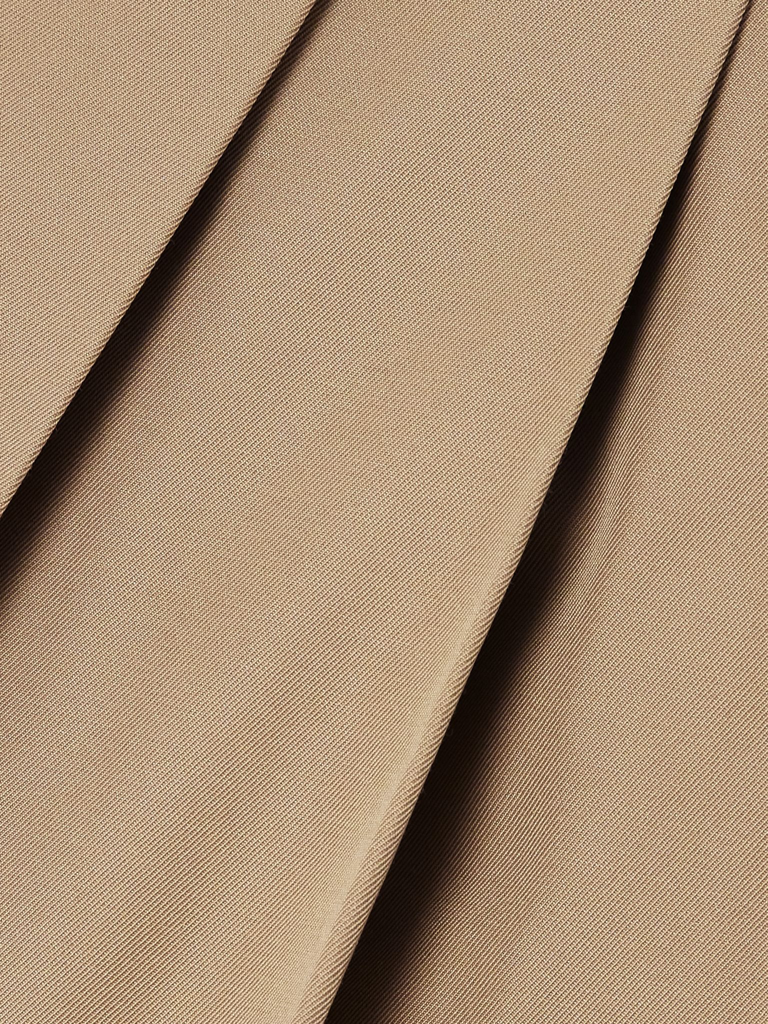 Shell-trimmed pleated twill skirt Beige - 4