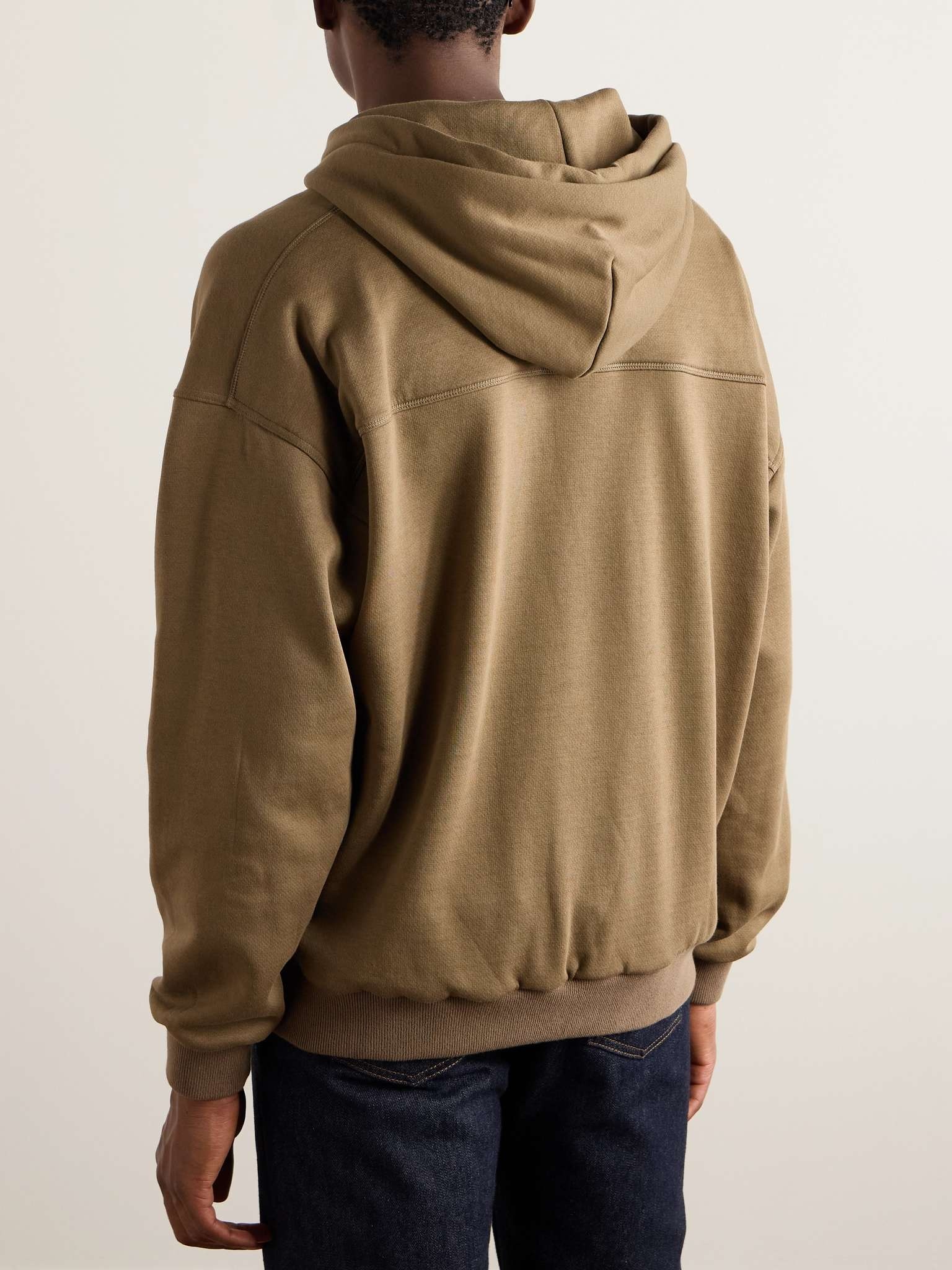 Logo-Embroidered Cotton-Blend Jersey Hoodie - 3