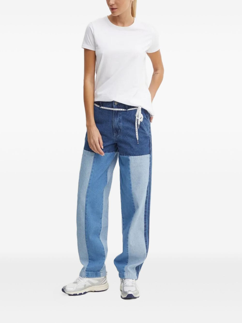 patchwork-design jeans - 2