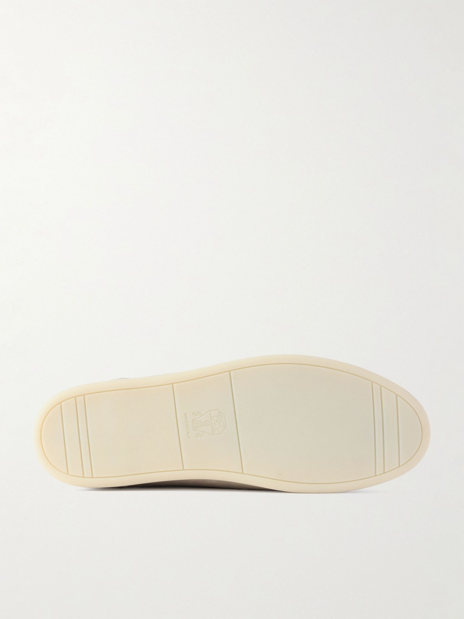 Leather-Trimmed Suede Sneakers White - 3