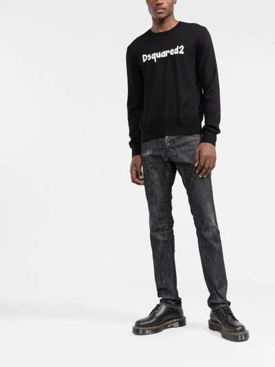 DSQUARED2 intarsia-logo wool jumper outlook