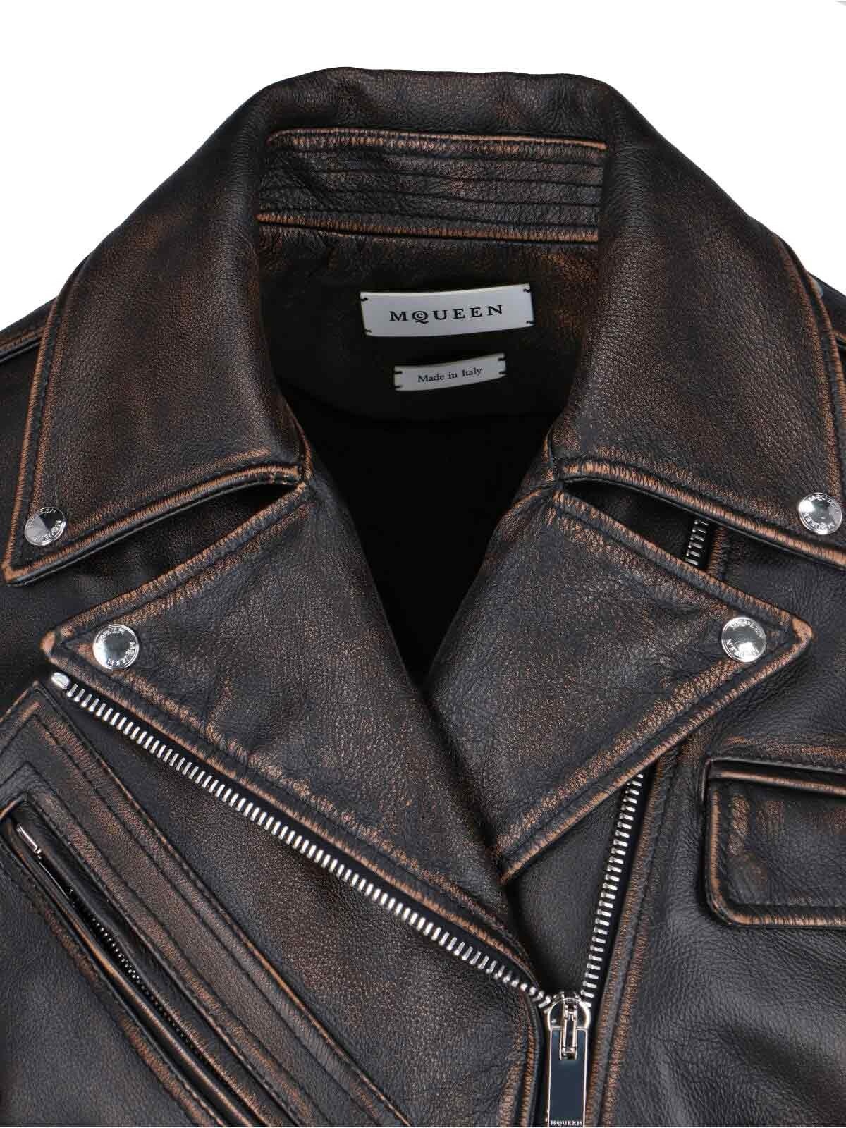 LEATHER ZIP JACKET - 4
