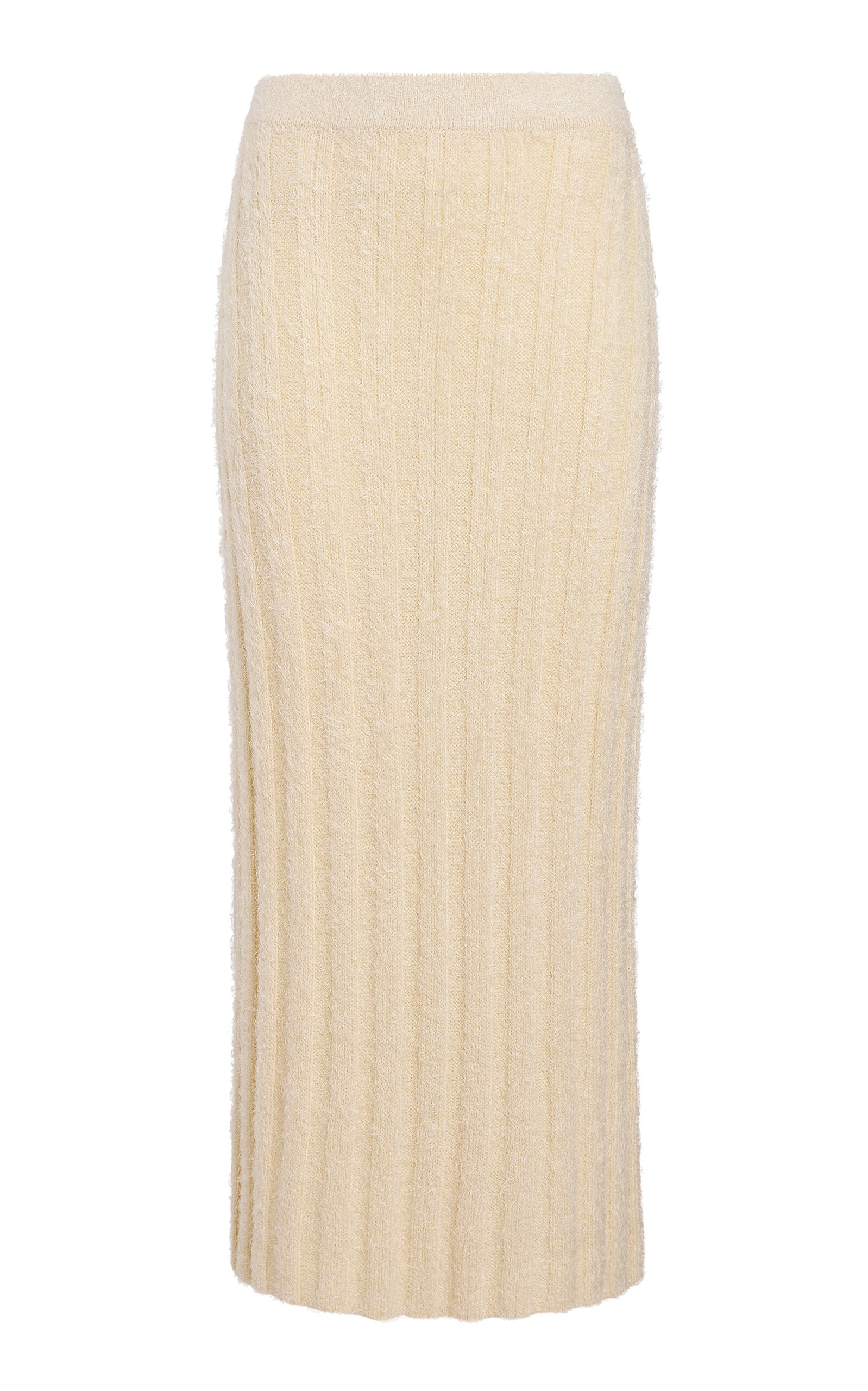 Claire Ribbed Silk-Cashmere Midi Skirt ivory - 1