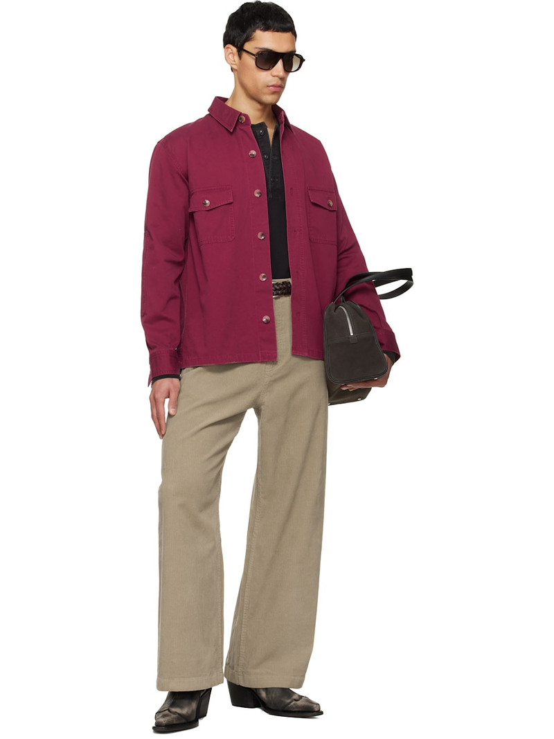 Tonywack Red Washed Cotton Twill Overshirt outlook