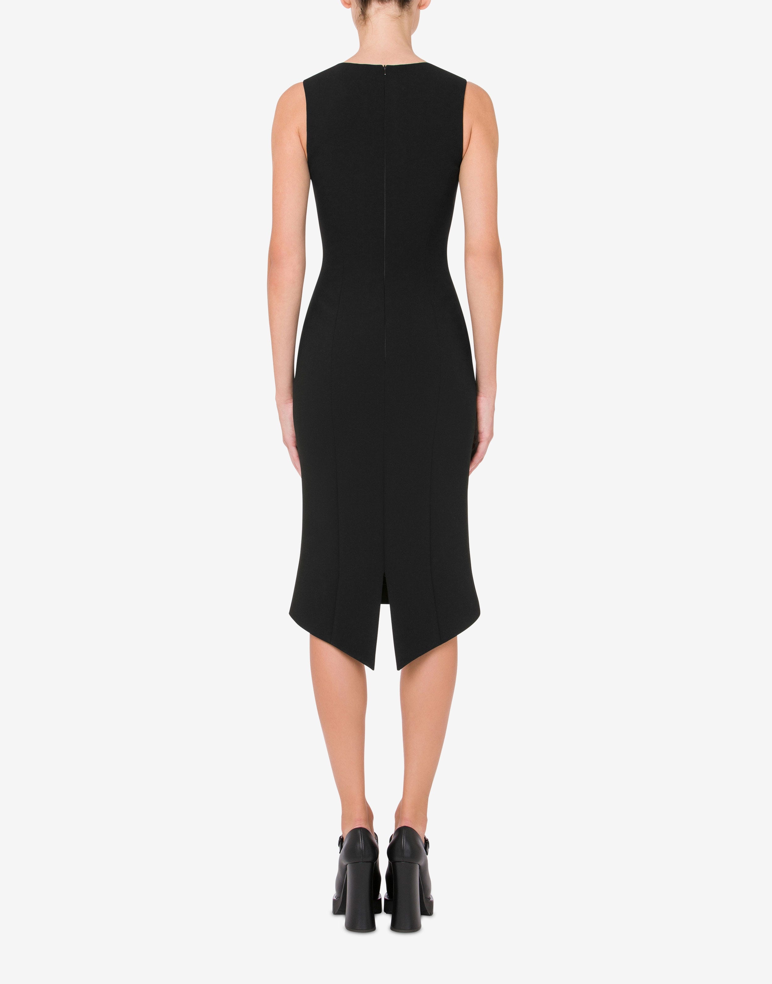 TUXEDO INSPIRED STRETCH CRÊPE DRESS - 3
