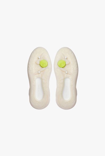 White gummy leather and mesh B-Runner sneakers - 5