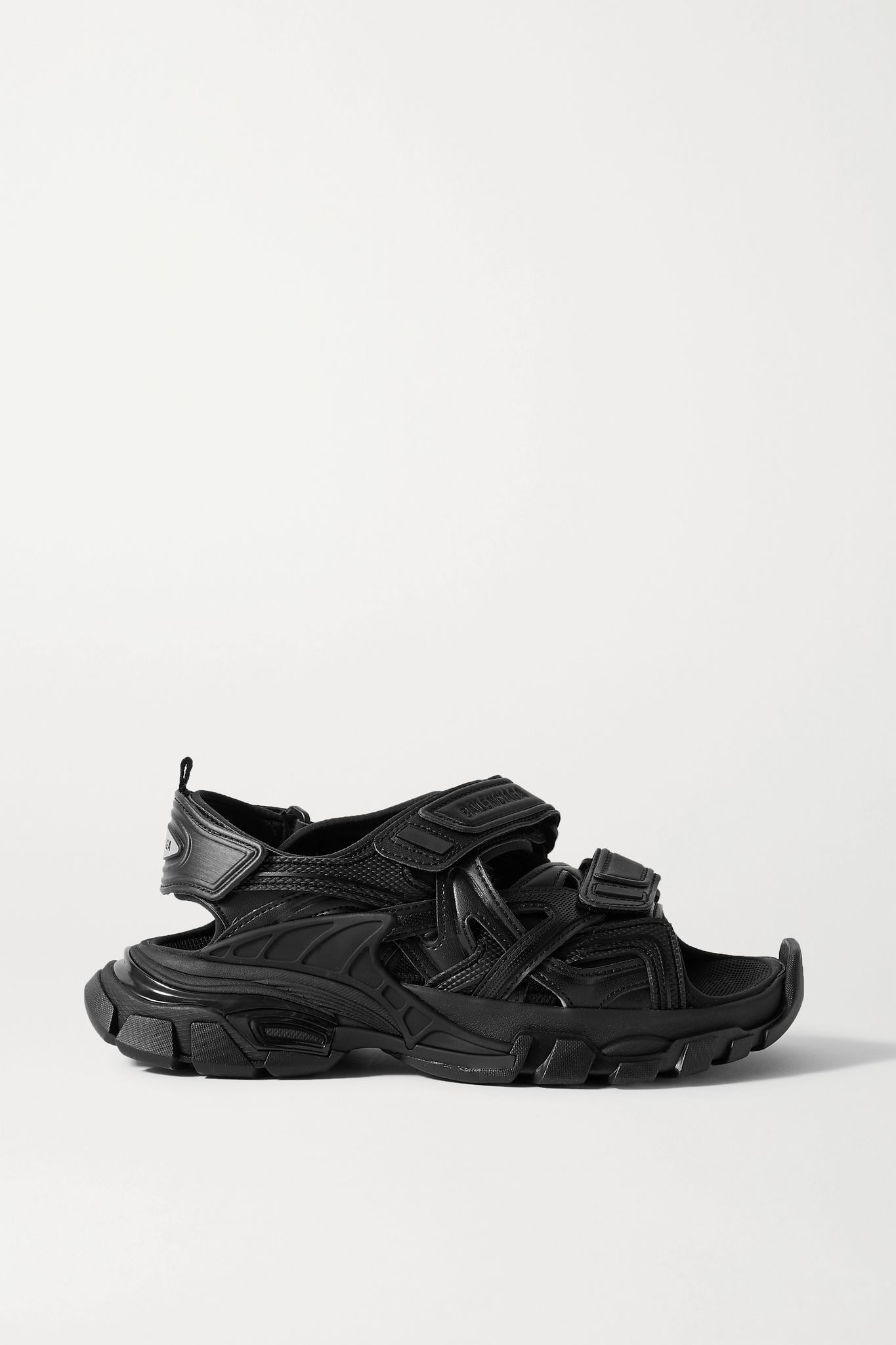 Track logo-detailed leather and rubber sandals - 1