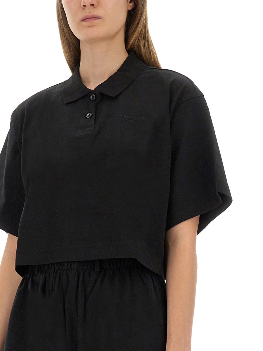 Alexander Wang Women Cropped Jersey Polo Shirt - 4