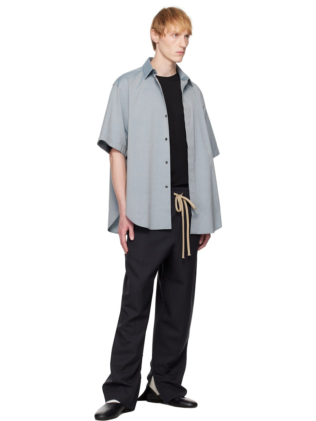 Blue Short Sleeve Oxford Shirt - 4