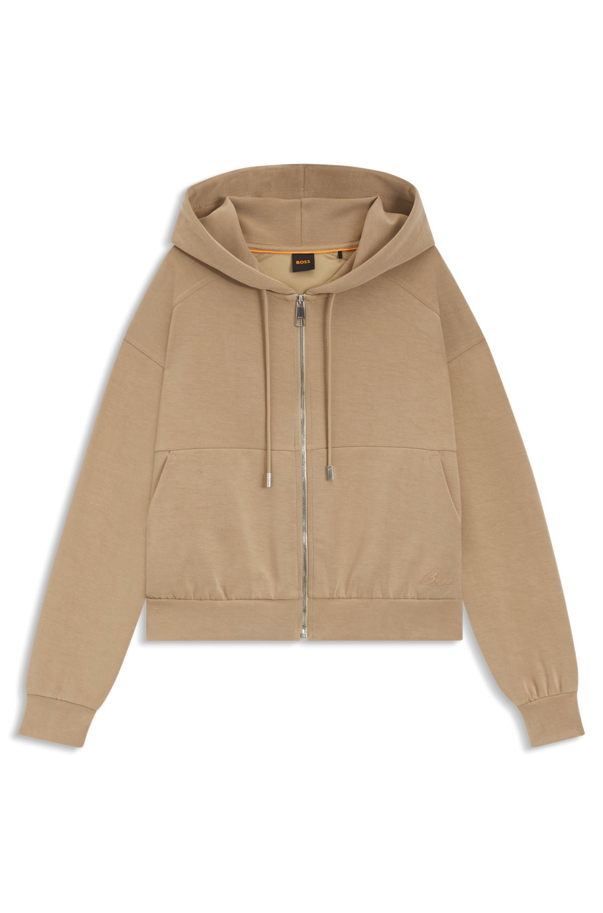 OVERSIZE-FIT ZIP-UP HOODIE WITH LOGO EMBROIDERY - 1