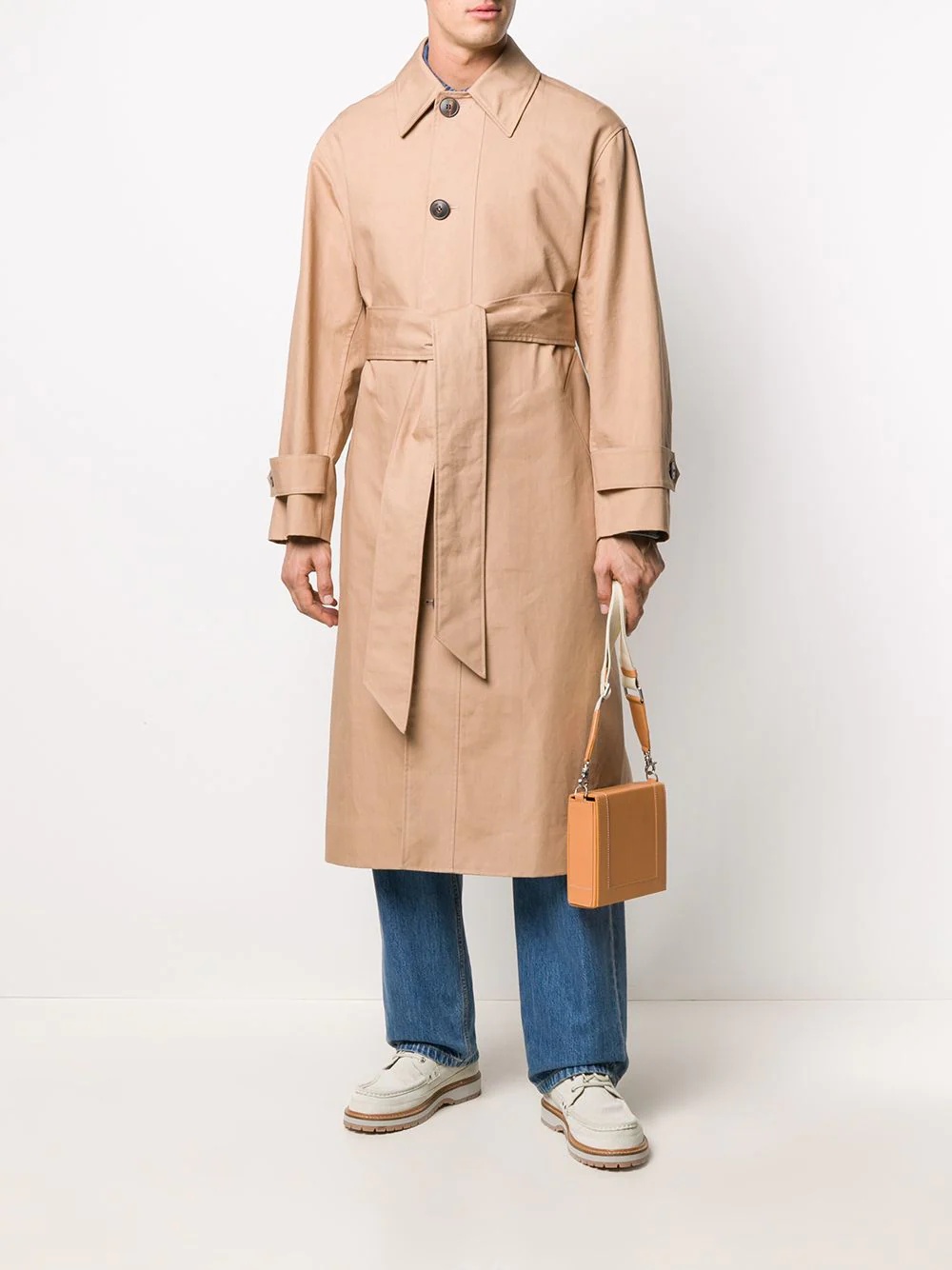 belted trench coat - 2