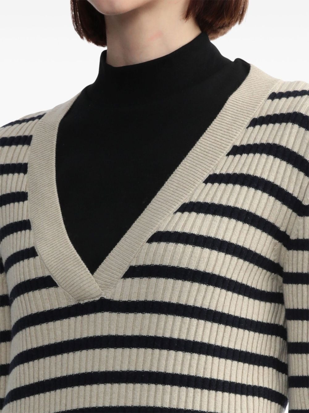 striped ribbed-knit jumper - 5