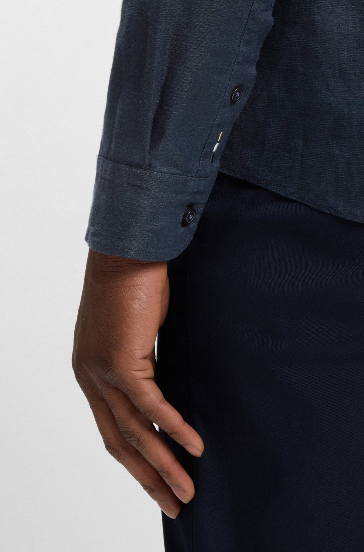SLIM-FIT SHIRT IN STRETCH LINEN - 6