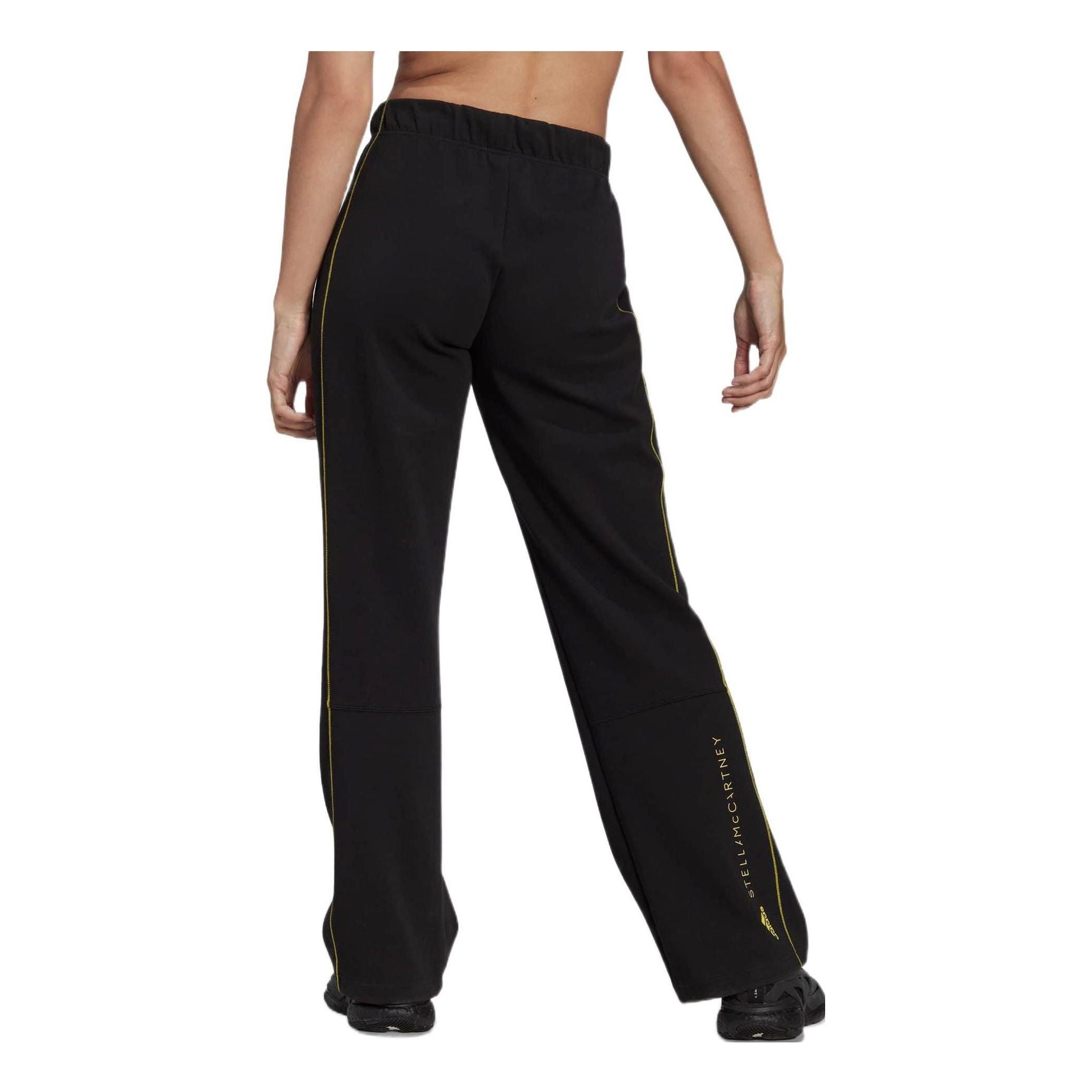 (WMNS) adidas by Stella McCartney Sportswear Track Tracksuit Bottoms 'Black Yellow' HT0086 - 2