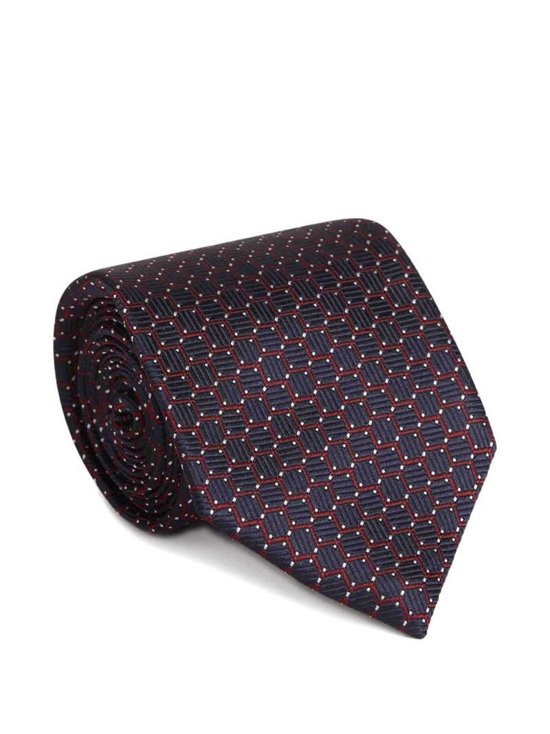 ZEGNA geometric-pattern tie outlook