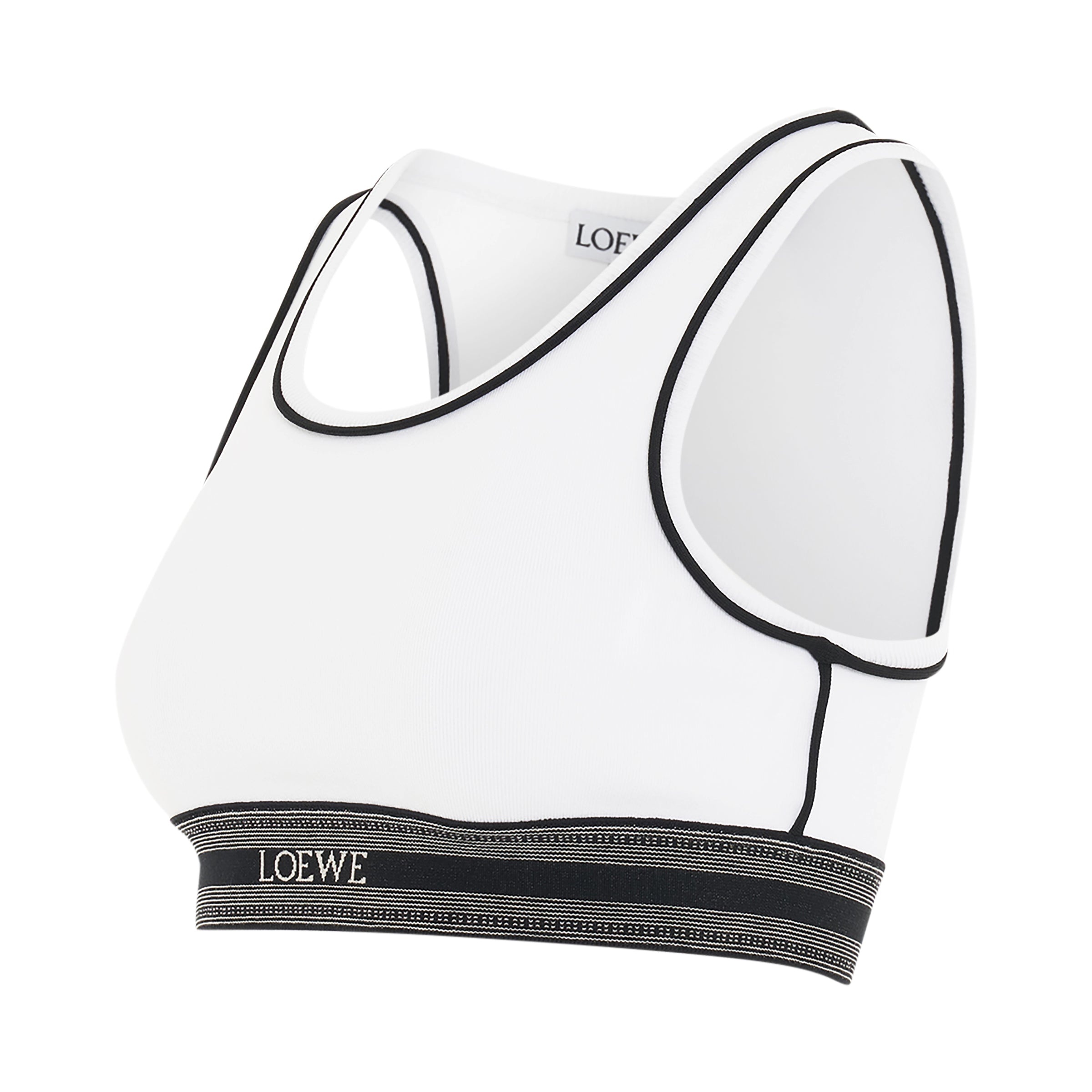 Logo Cropped Tank Top in White - 2
